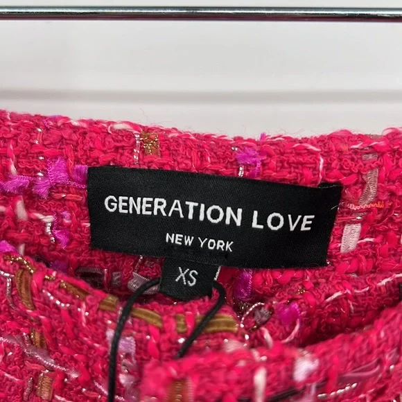 🆕Generation Love Tweed Faye Hot Pink Multi Shorts XS available - Picture 7 of 11